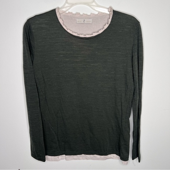 Whyci Milano Tops - Whyci Milano Women Black Wool Nylon Long Sleeve Shirt Top Size EU‎ 42 (US 8) C9